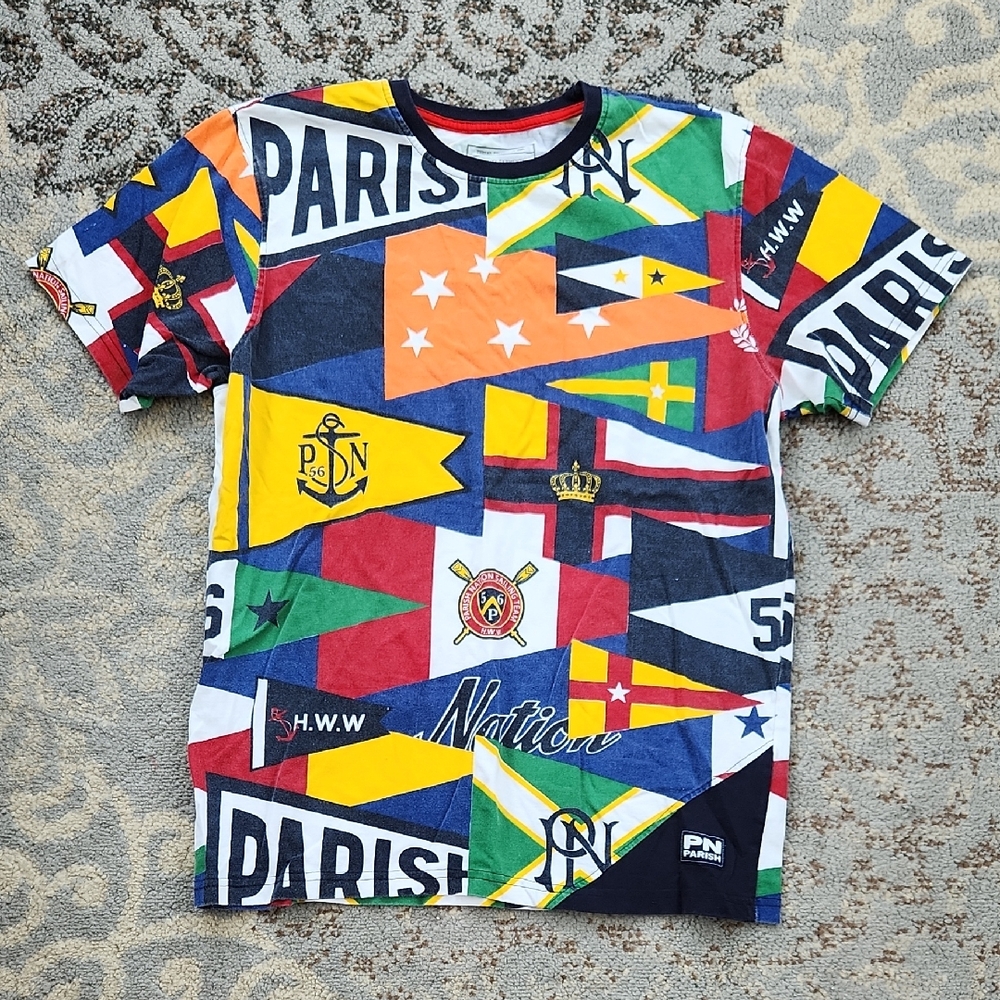 Parish Nation Men’s Nautical Flags Short Sleeve Tee Medium